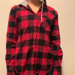 CUTE FLANNEL HOODIE